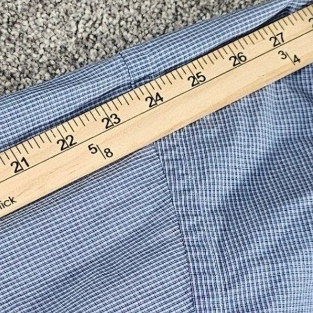 Ralph Lauren Button Down Shirt Mens 17 34/35 Blue Yarmouth Micro Check Cotton - Picture 7 of 10